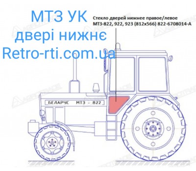 Скло МТЗ УК двері нижнє 656мм*395мм купити недорого. Інтернет-магазин ^Retro-rti^